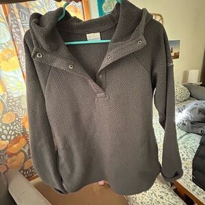 Columbia Charcoal Gray Hooded Pullover Fleece